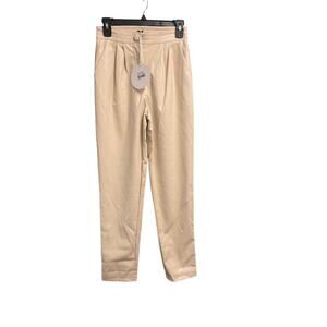 Princess Polly New Love Club Pants Faux Leather Cream Size 2 NWT